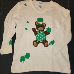 The Quaker Factory St Patts hand embroider sweater.